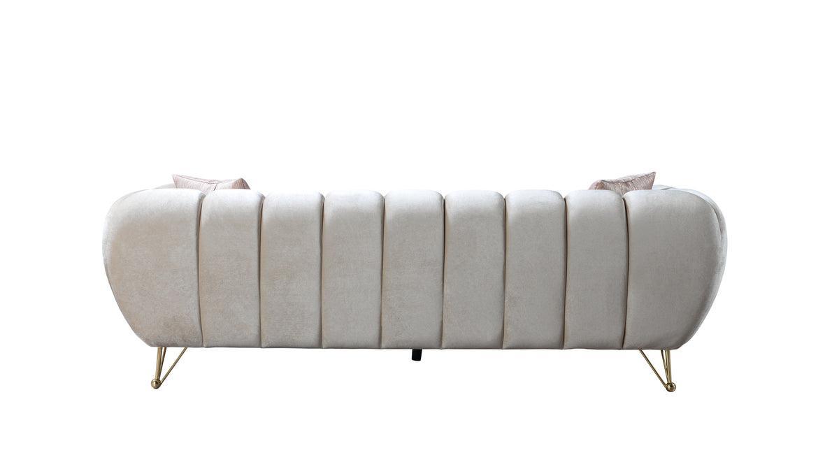 Bianka Ivory Velvet Sofa & Loveseat - Ella Furniture
