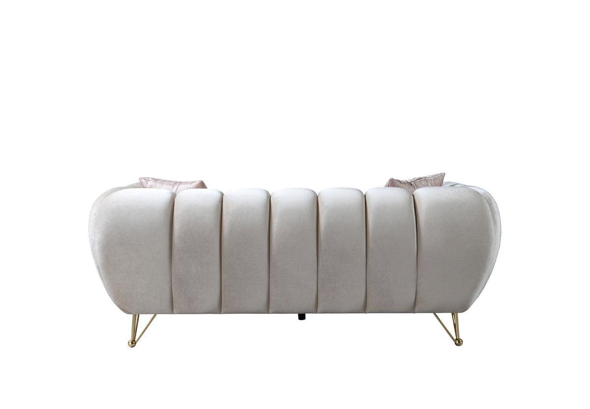 Bianka Ivory Velvet Sofa & Loveseat - Ella Furniture