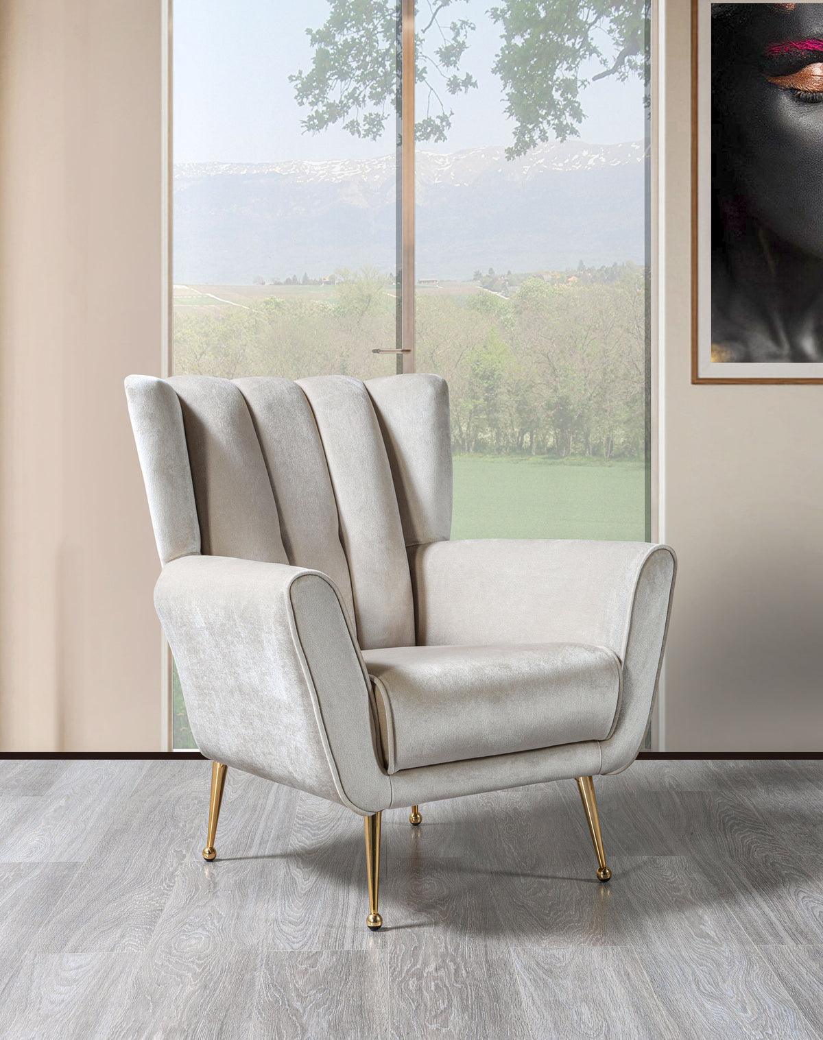 Bianka Ivory Velvet Sofa & Loveseat - Ella Furniture