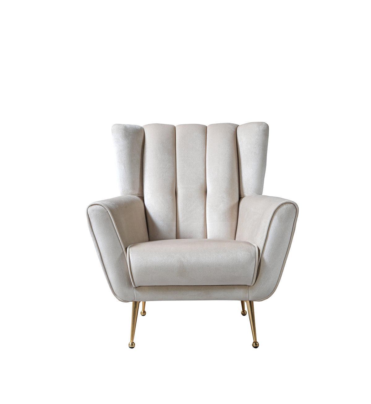 Bianka Ivory Velvet Sofa & Loveseat - Ella Furniture