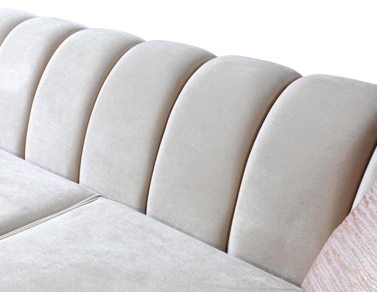 Bianka Ivory Velvet Sofa & Loveseat - Ella Furniture