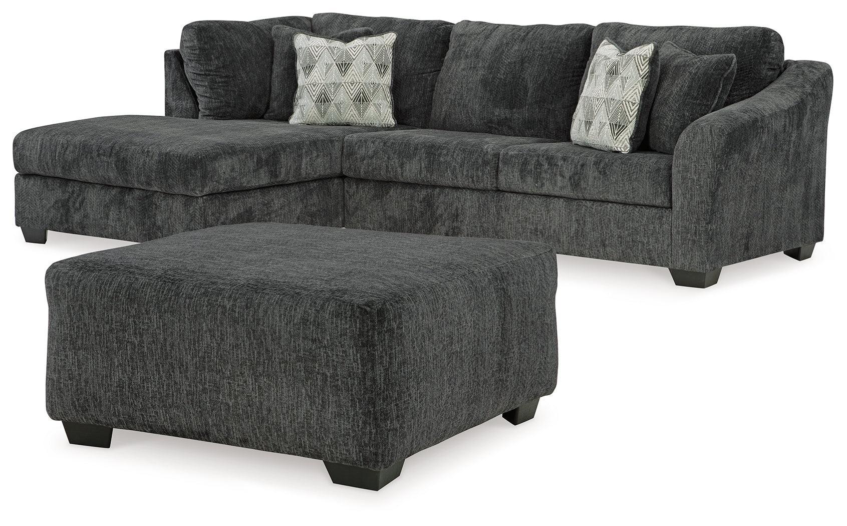 Biddeford Shadow 2-Piece Sectional With Ottoman - Ella Furniture