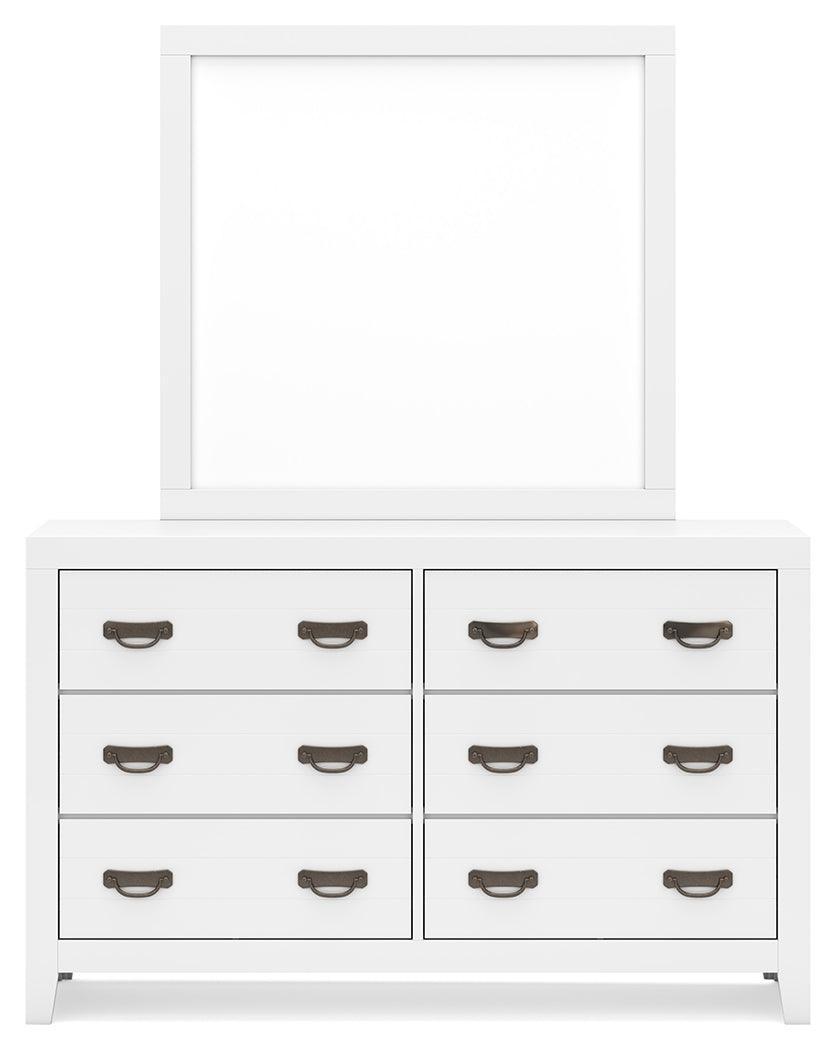 Binterglen White Dresser And Mirror - Ella Furniture