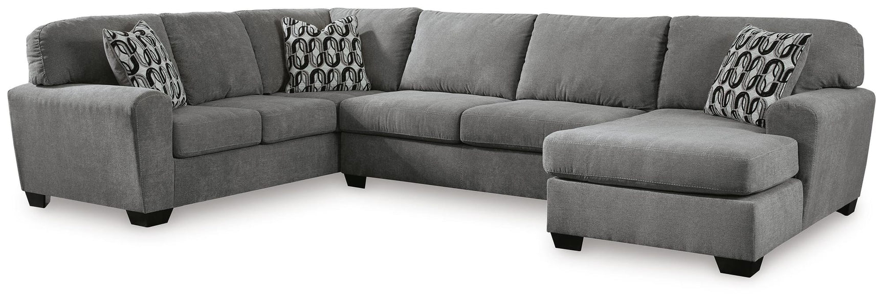 Birkdale Court Gray Chenille 3-Piece Sectional with Chaise view 3