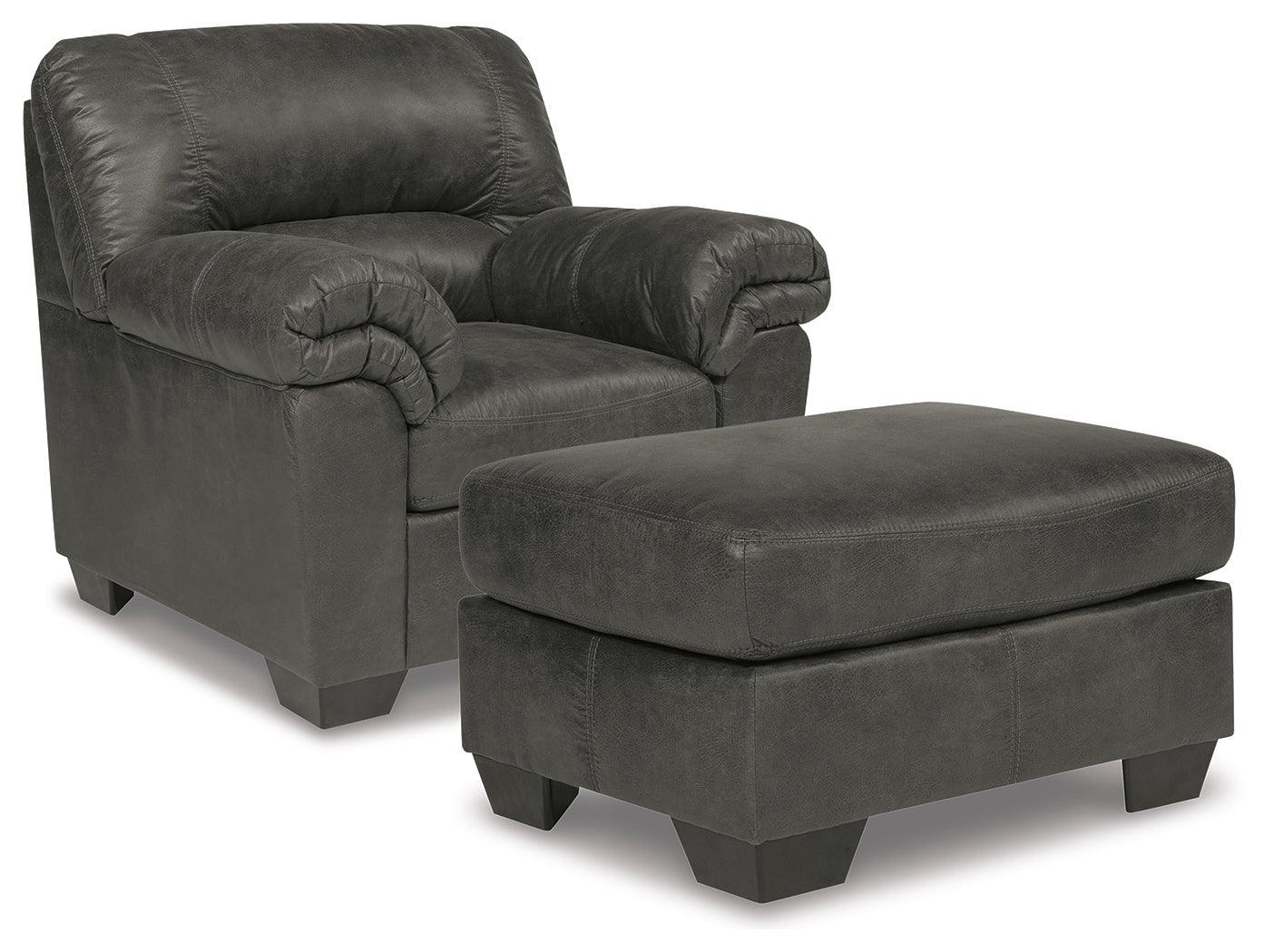 Bladen Slate Chair And Ottoman - Ella Furniture