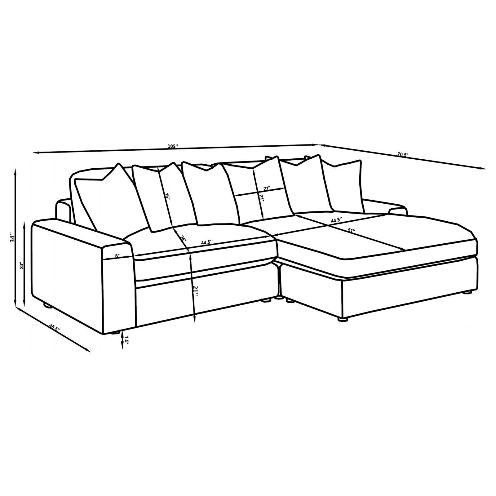 Blaine Blaine Upholstered Reversible Sectional Sofa Sand 509899 - Ella Furniture