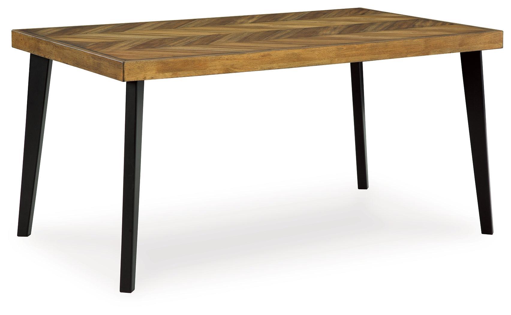 Blondon Brown/black Dining Table And 6 Chairs (Set Of 7) - Ella Furniture