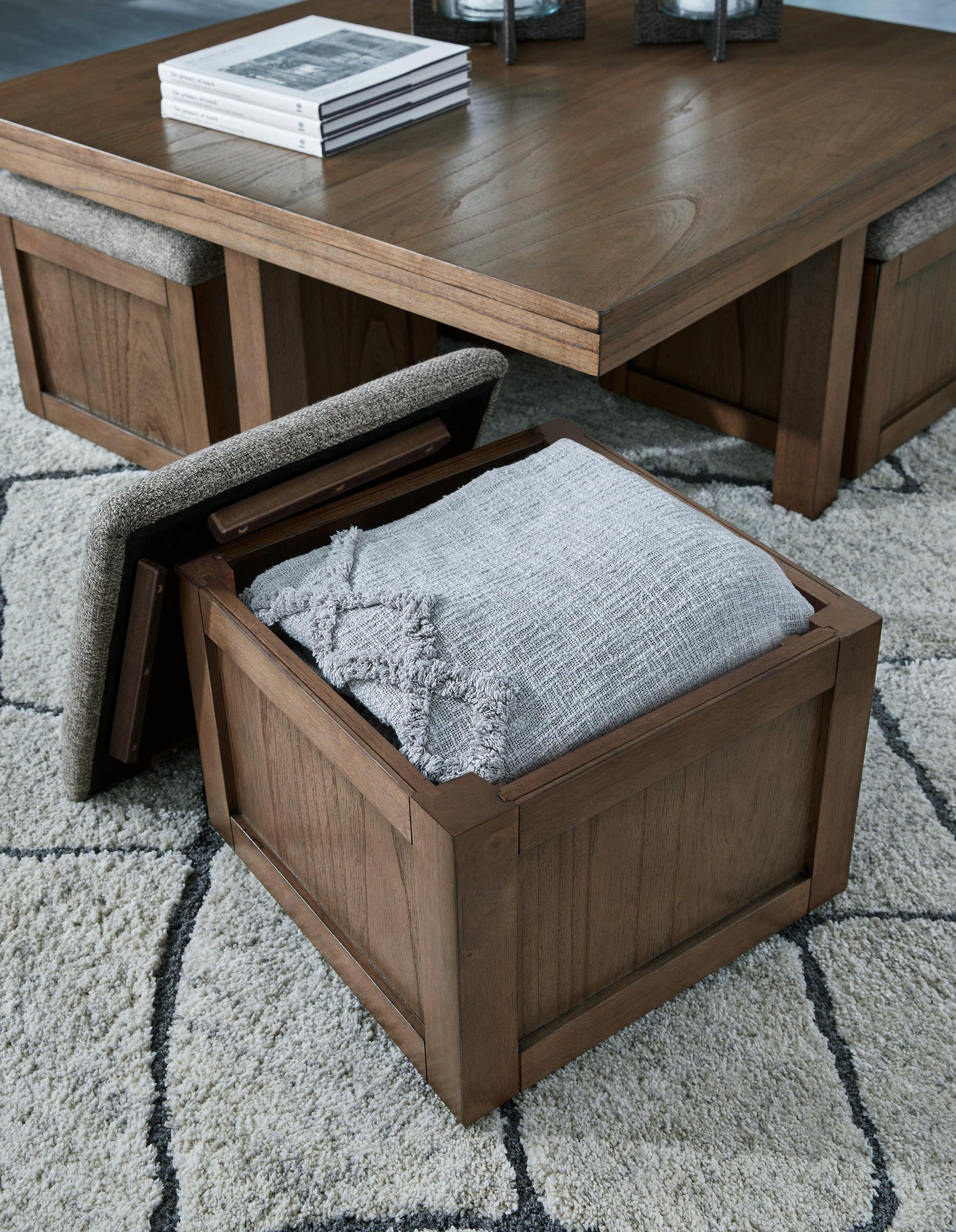 Boardernest Brown Coffee Table With 2 End Tables - Ella Furniture