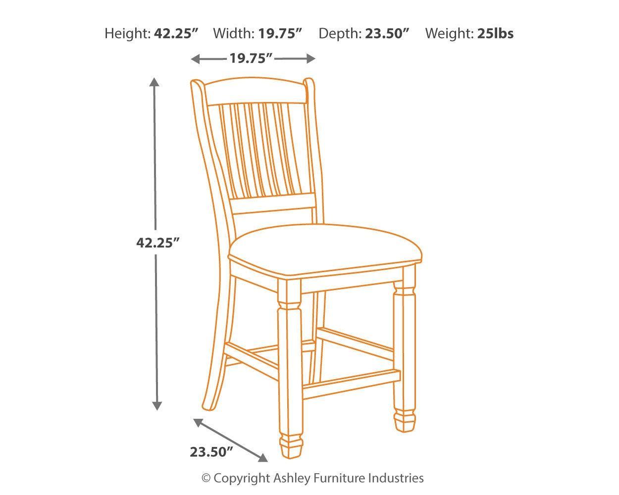Bolanburg Two-tone 2-Piece Bar Stool - Ella Furniture