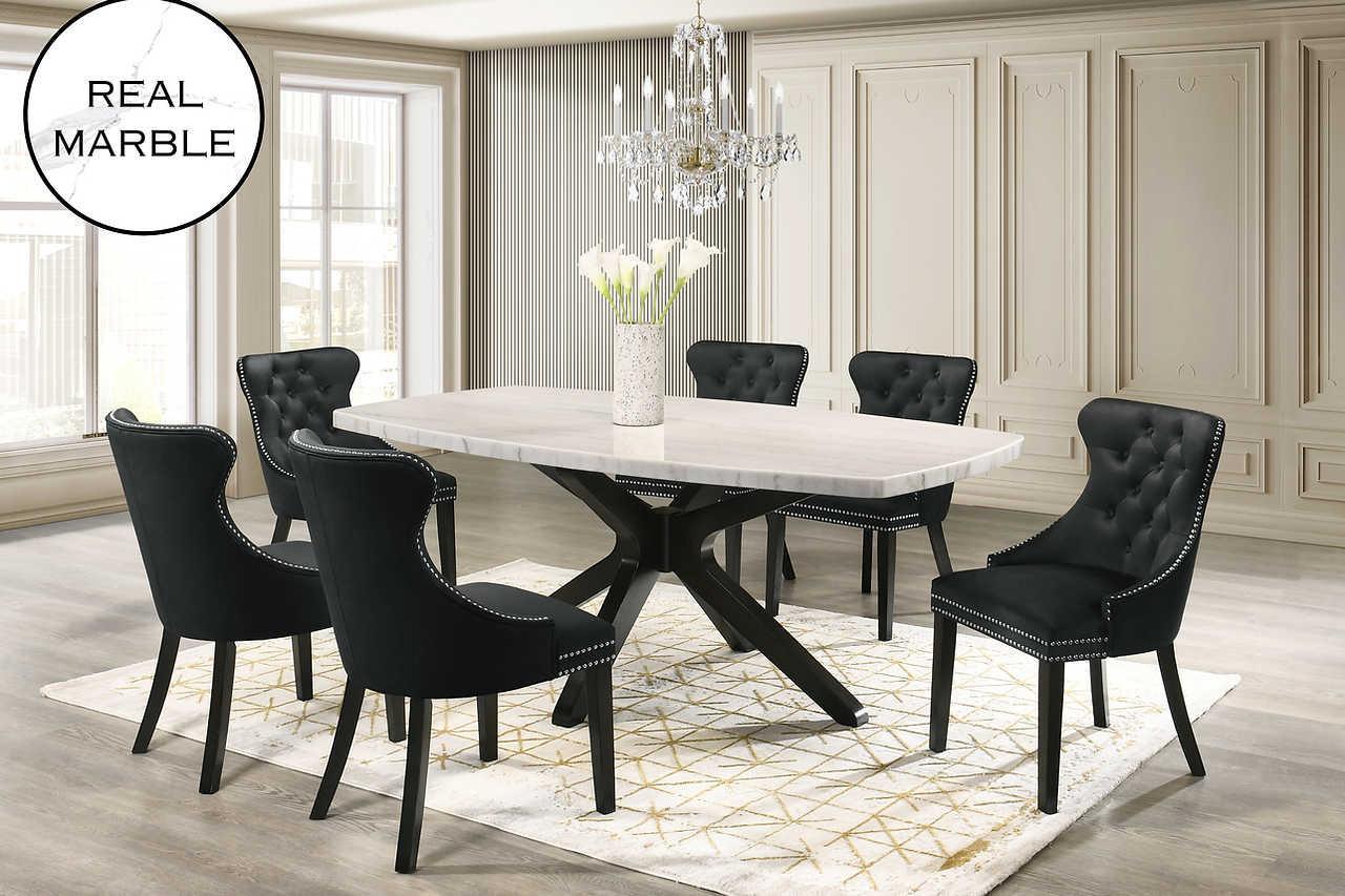 Bolivar Dining Set (Black) - Ella Furniture