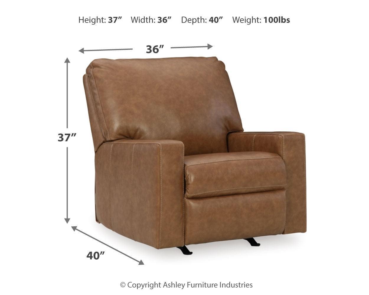 Bolsena Caramel Sofa, Loveseat And Recliner - Ella Furniture