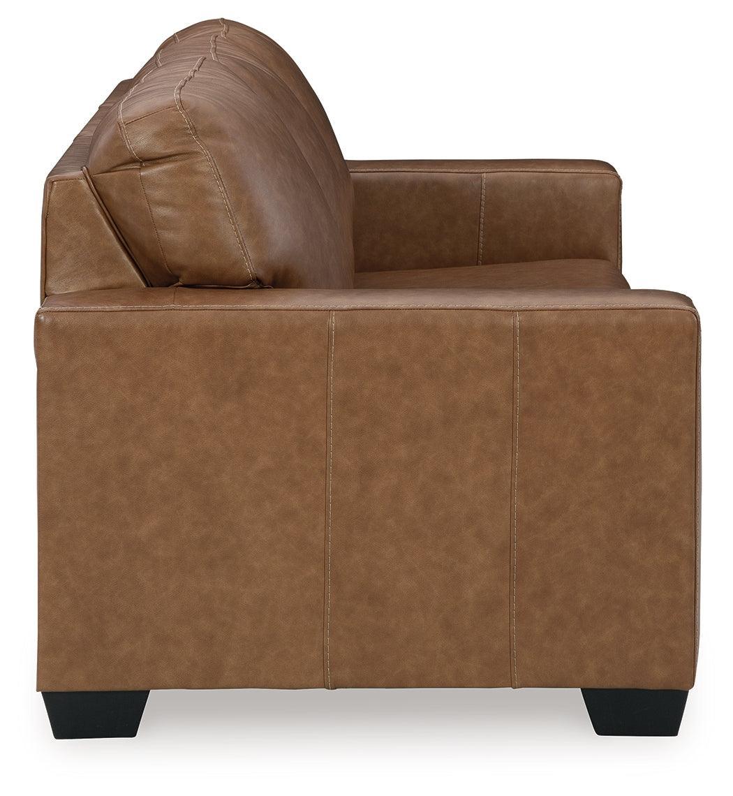 Bolsena Caramel Sofa, Loveseat And Recliner - Ella Furniture