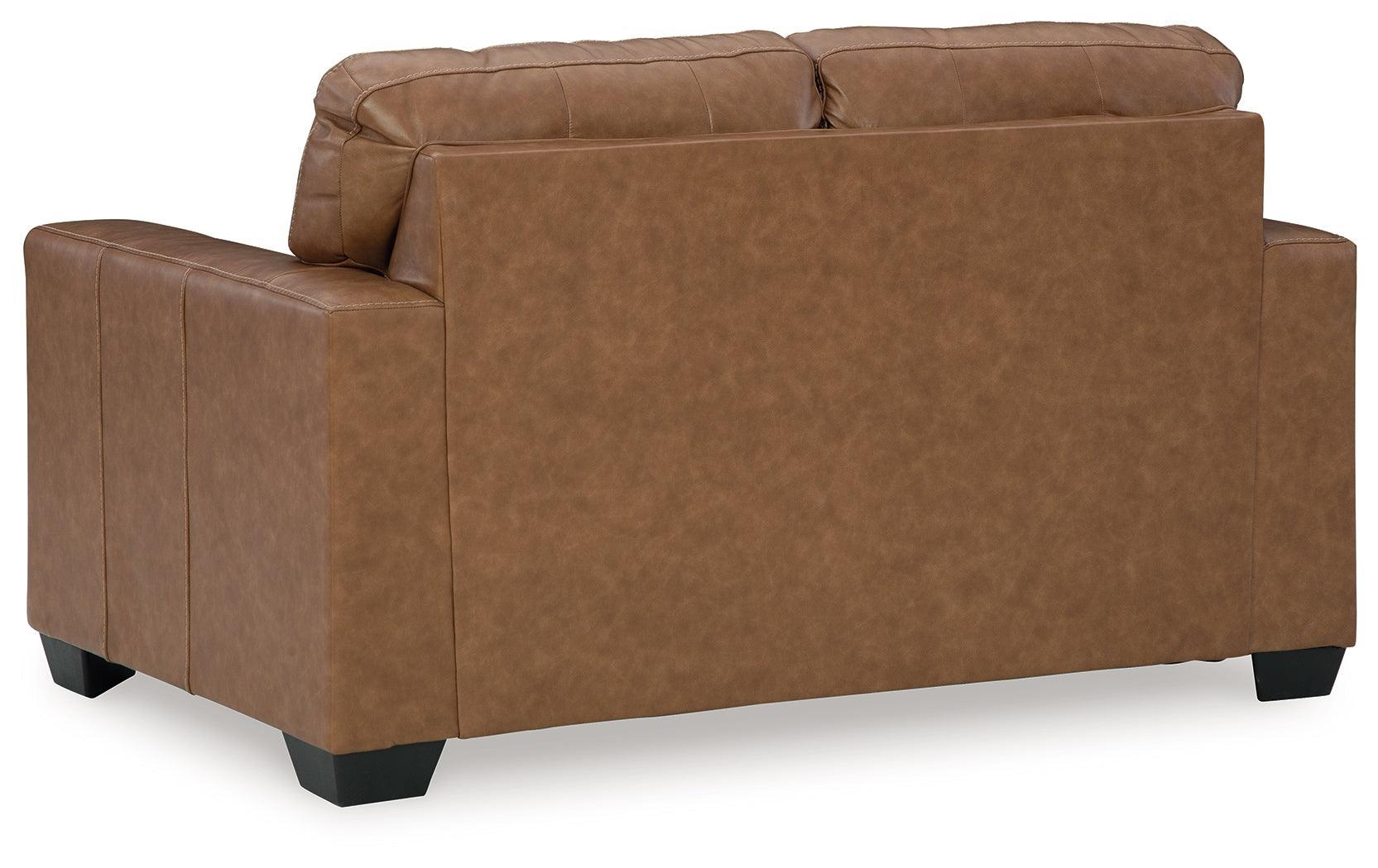 Bolsena Caramel Sofa, Loveseat And Recliner - Ella Furniture