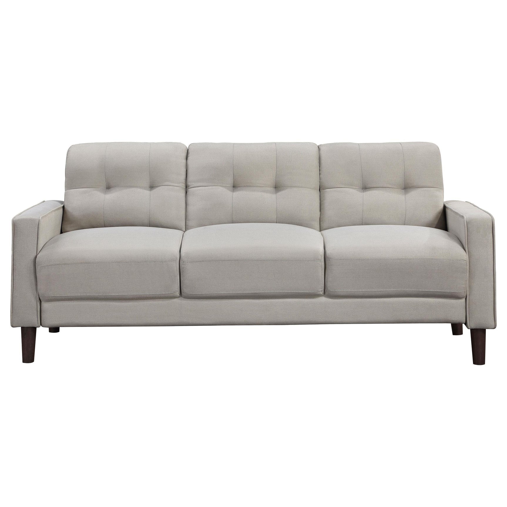 Bowen 2-piece Upholstered Track Arm Tufted Sofa Set Beige 506785-S2 - Ella Furniture