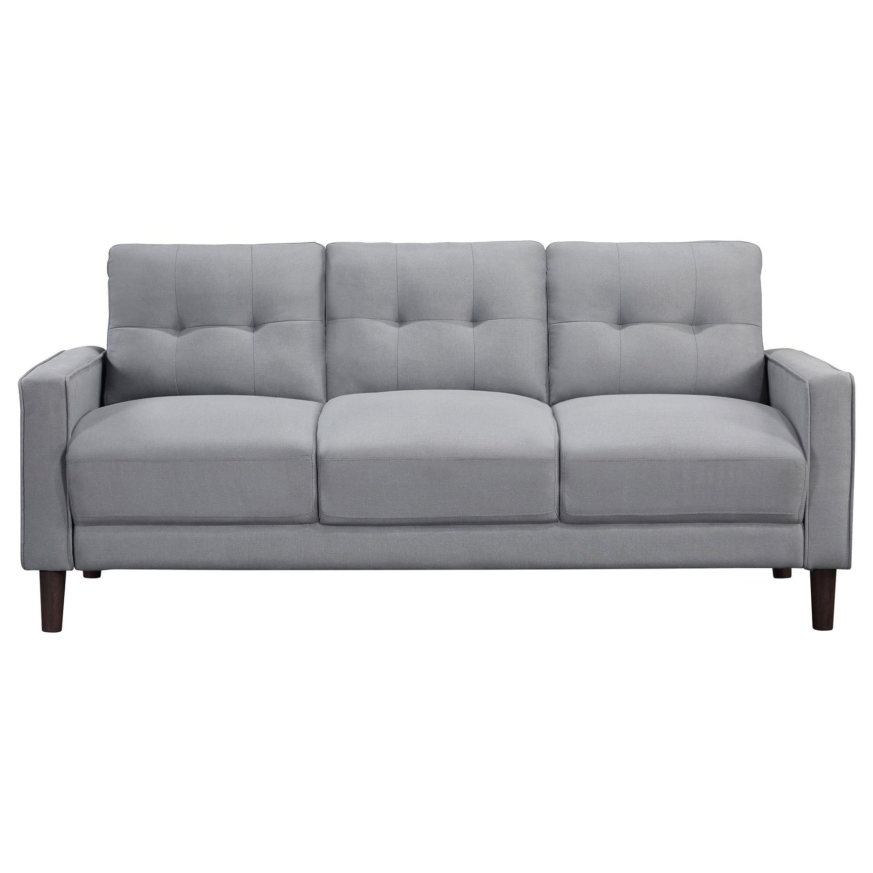 Bowen 2-piece Upholstered Track Arm Tufted Sofa Set Grey 506781-S2 - Ella Furniture