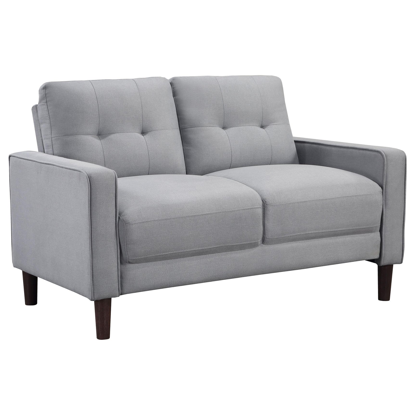 Bowen 2-piece Upholstered Track Arm Tufted Sofa Set Grey 506781-S2 - Ella Furniture