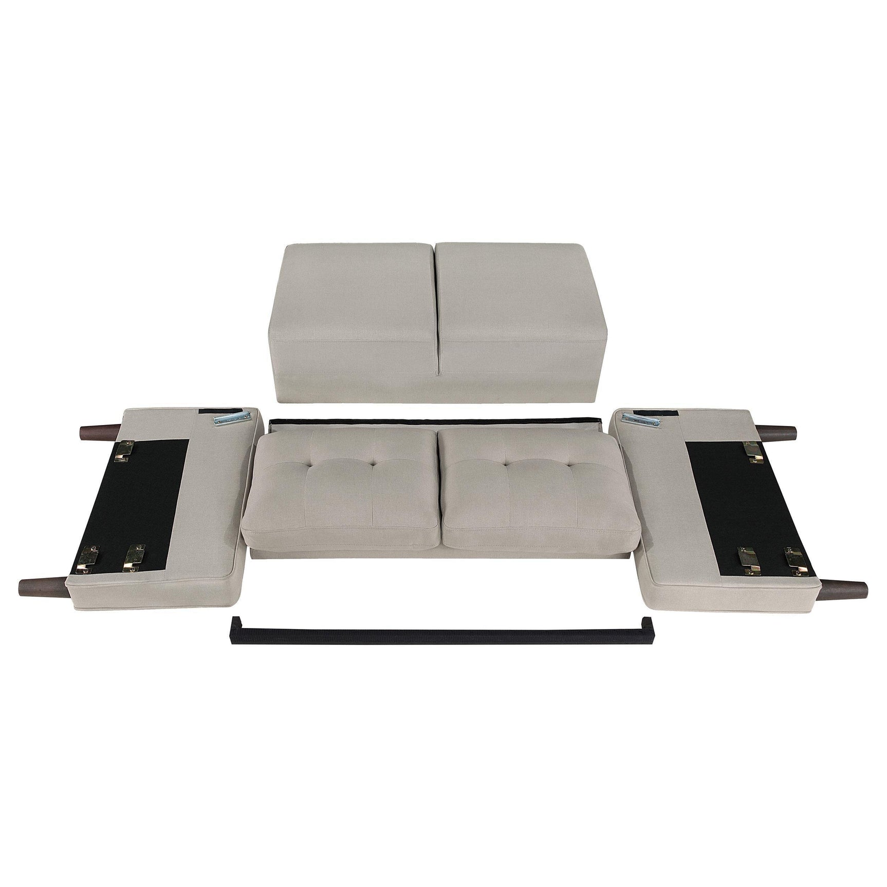Bowen 3-piece Upholstered Track Arm Tufted Sofa Set Beige 506785-S3 - Ella Furniture