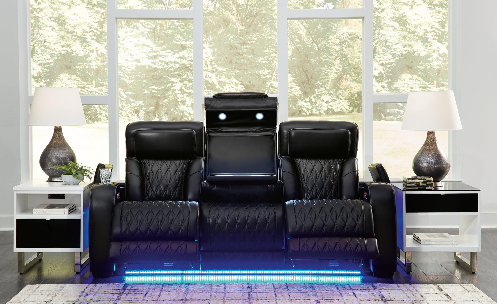 Boyington Black Leather Power Reclining Sofa - Ella Furniture