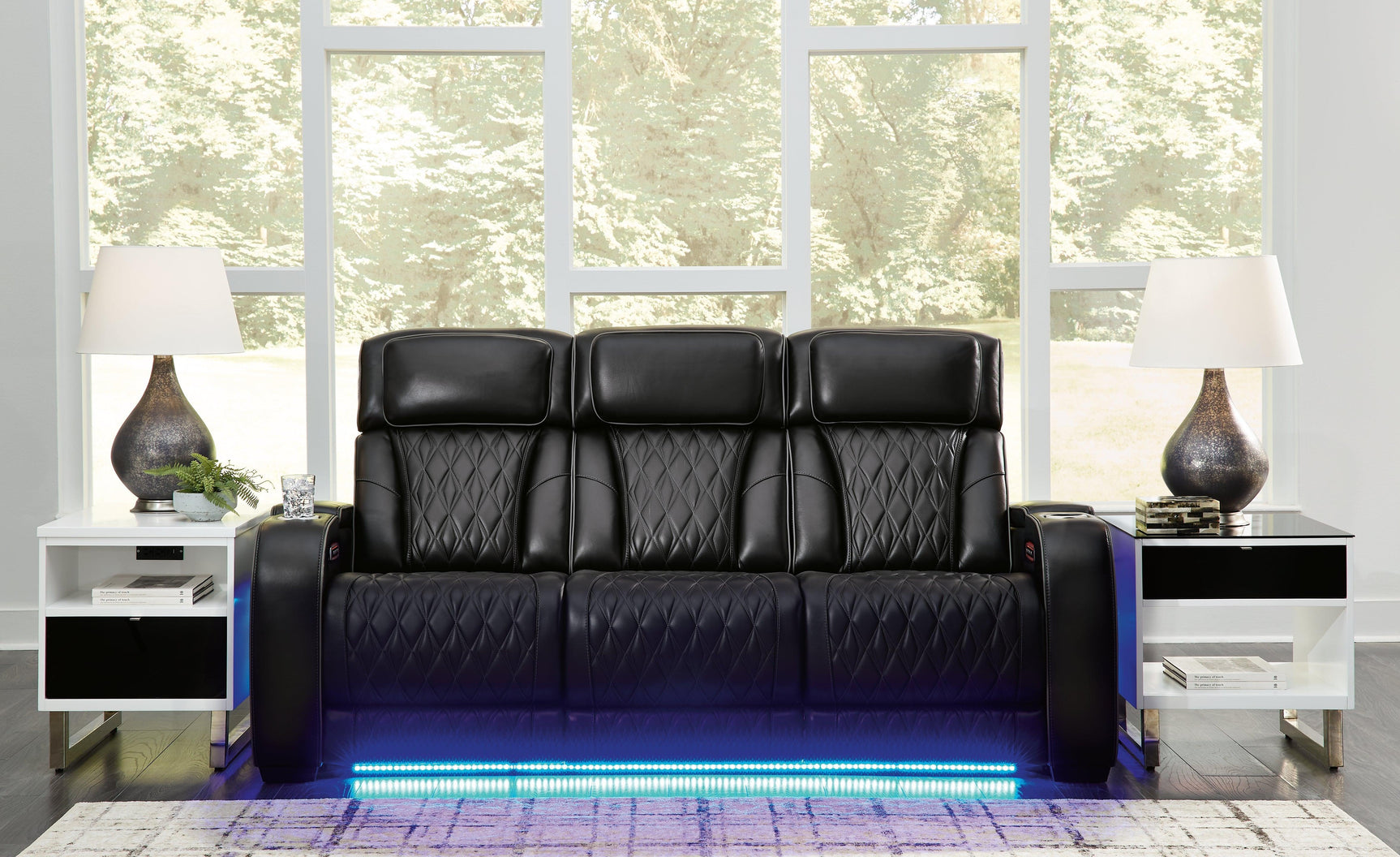 Boyington Black Sofa, Loveseat And Recliner - Ella Furniture