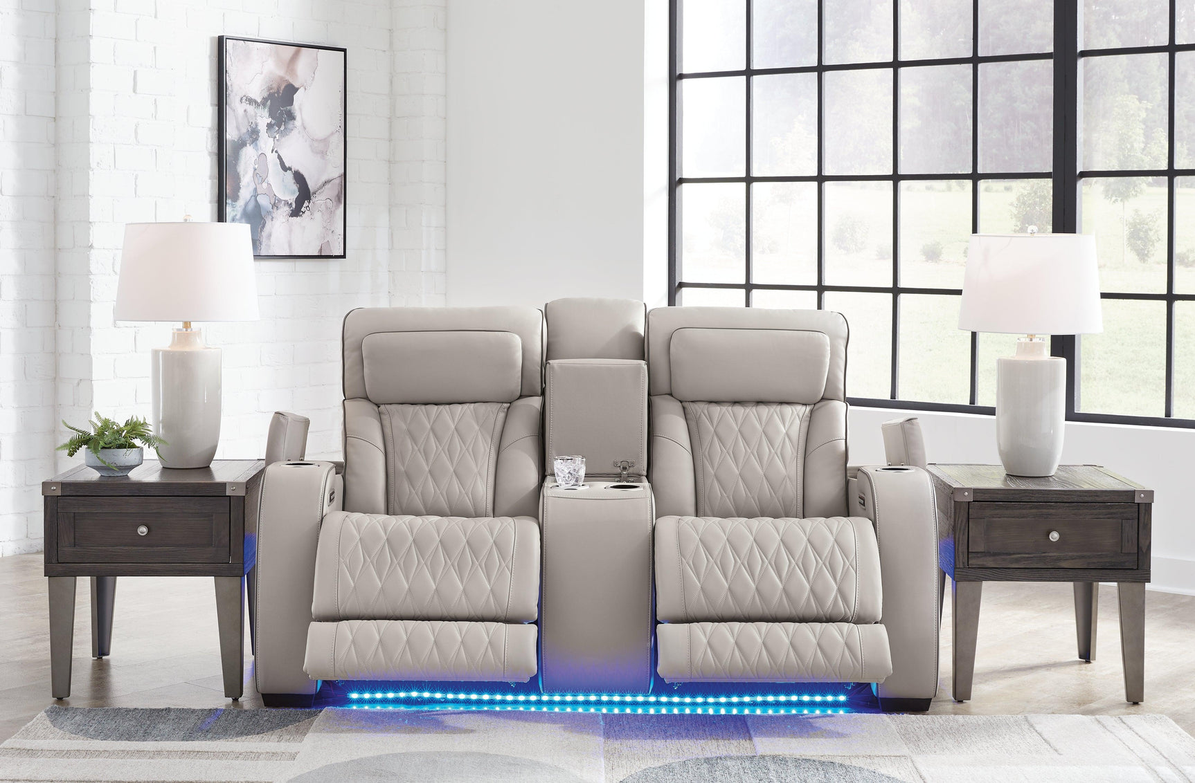 Boyington Gray Sofa, Loveseat And Recliner - Ella Furniture