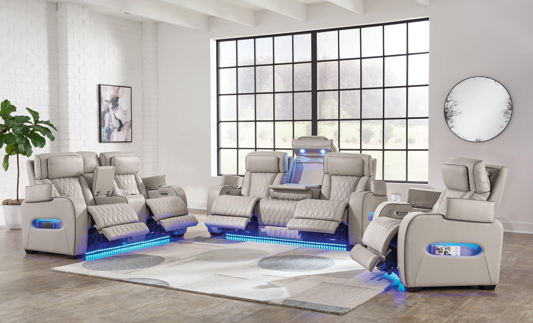 Boyington Gray Sofa, Loveseat And Recliner - Ella Furniture