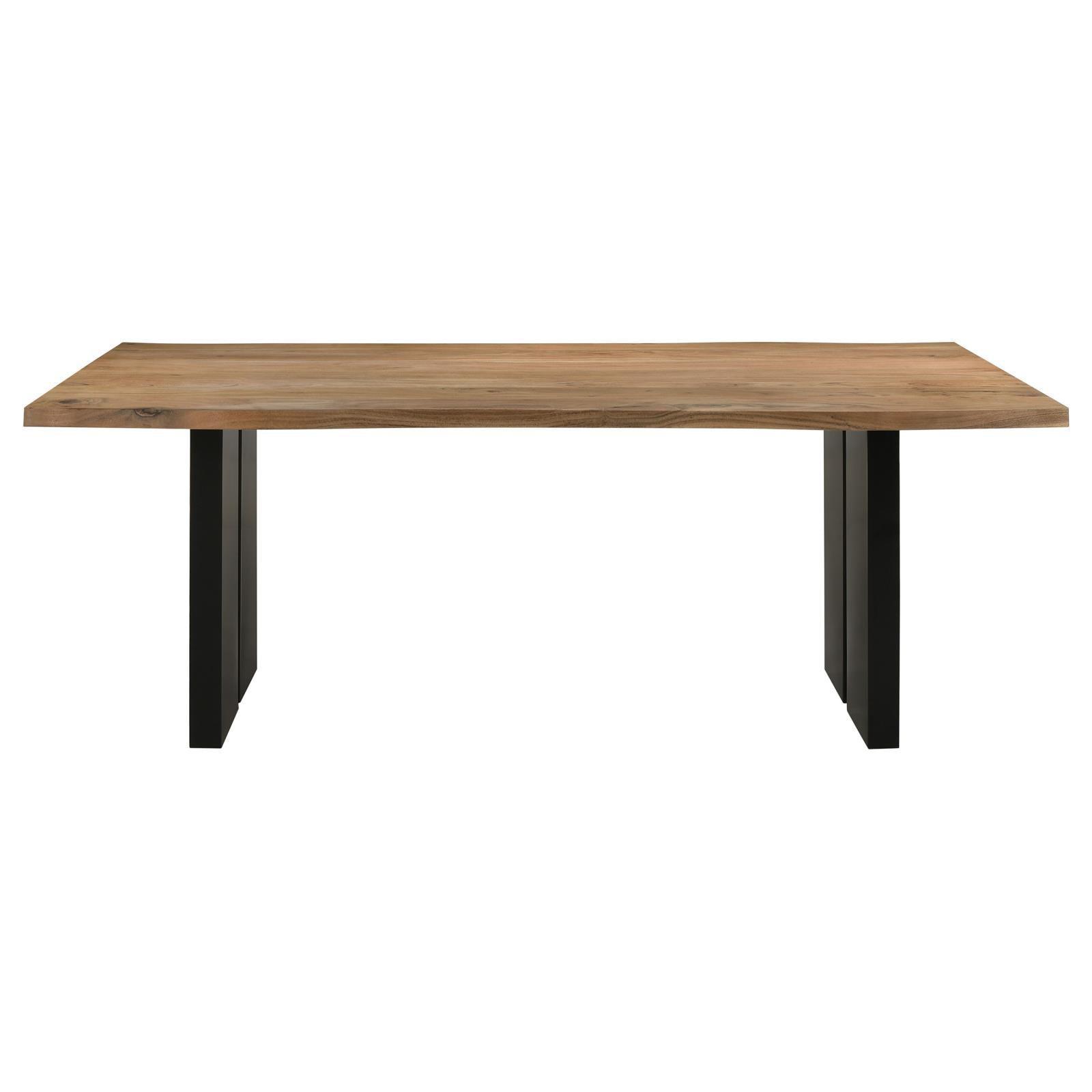 Bradshaw Rectangular Live Edge Dining Table Natural Acacia And Black 115541 - Ella Furniture