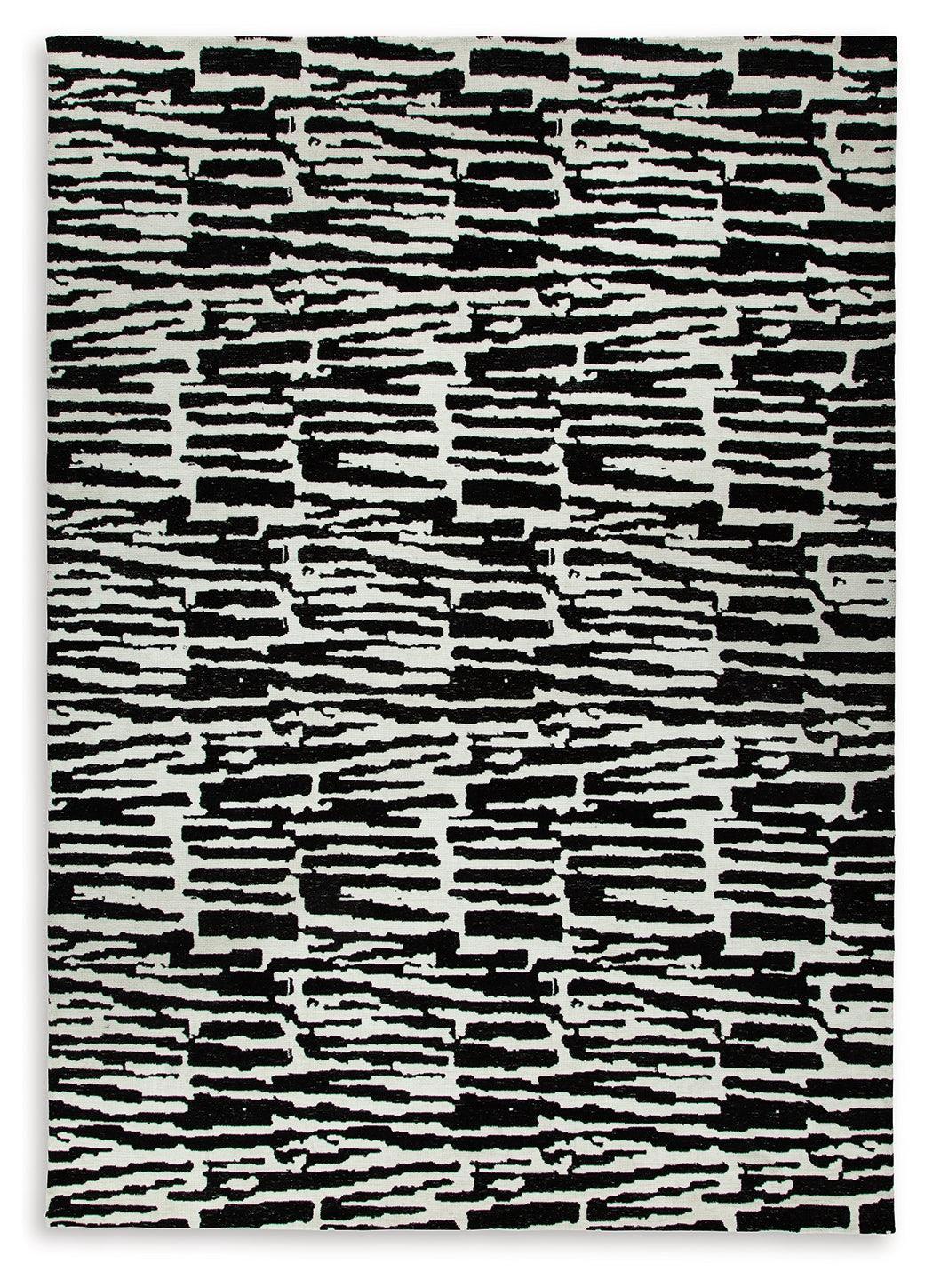 Bramshaw Black/Ivory Extra Large Rug - Ella Furniture
