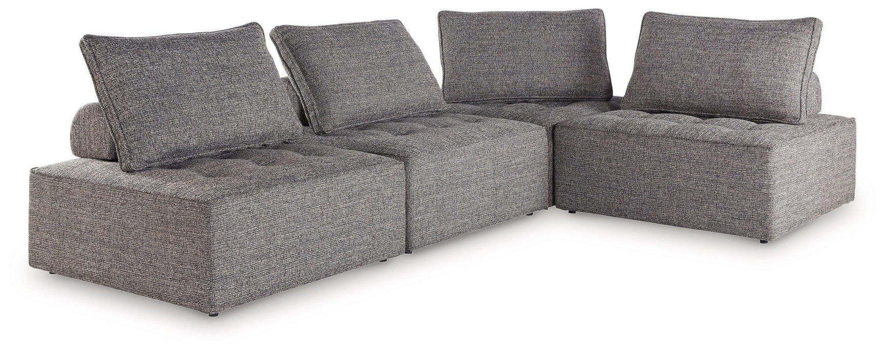 Bree Brown Zee 4-Piece Outdoor Sectional With End Table - Ella Furniture