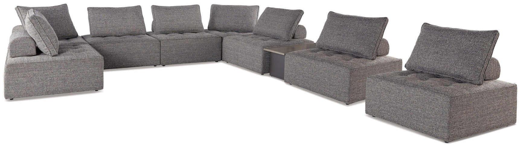 Bree Brown Zee 8-Piece Outdoor Sectional With Lounge Chair - Ella Furniture