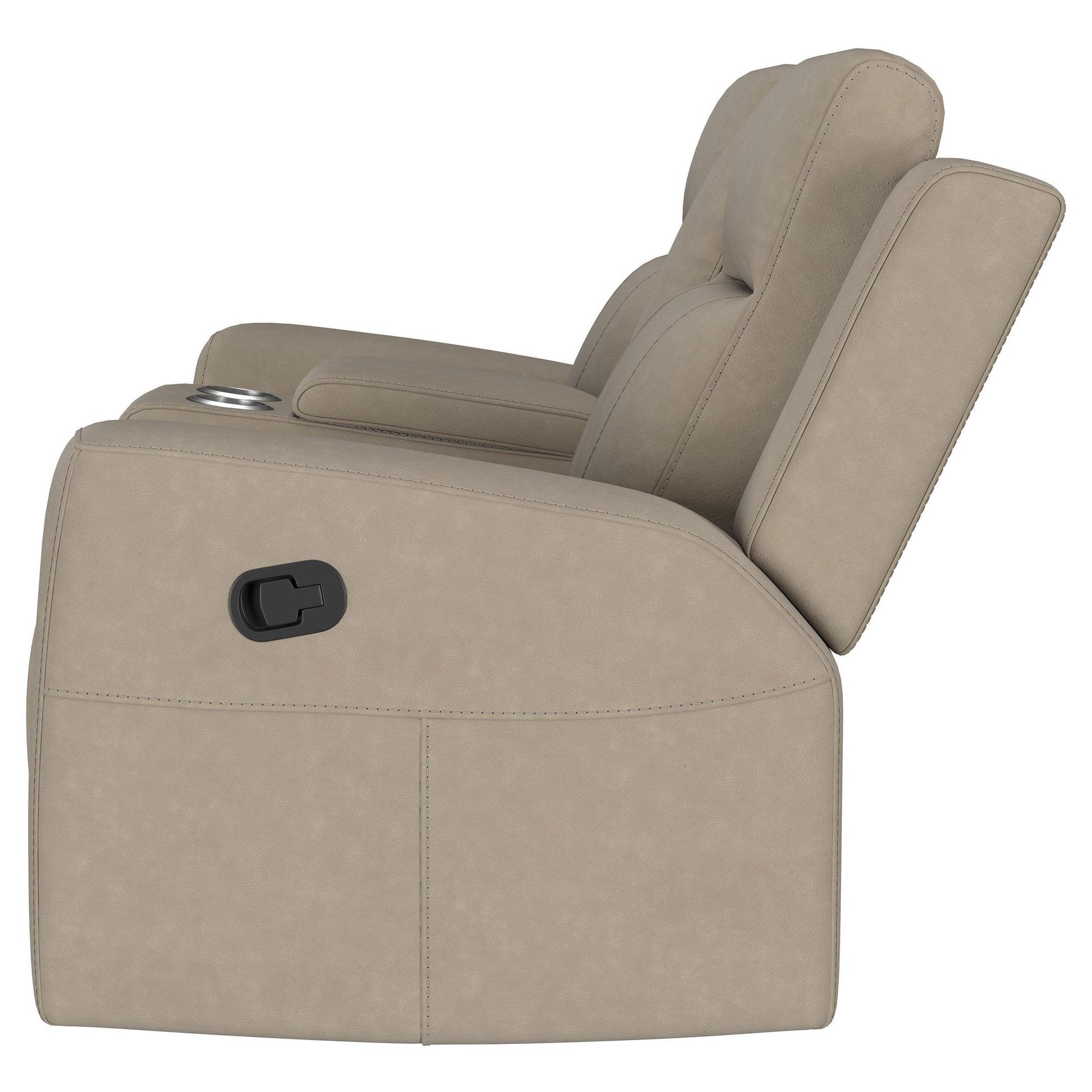 Brentwood Upholstered Motion Reclining Loveseat Taupe 610282 - Ella Furniture