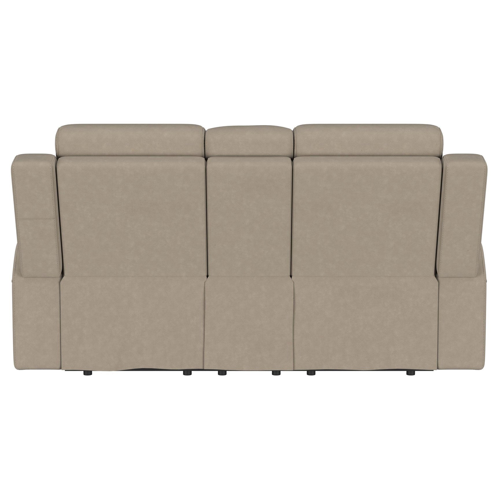 Brentwood Upholstered Motion Reclining Loveseat Taupe 610282 - Ella Furniture