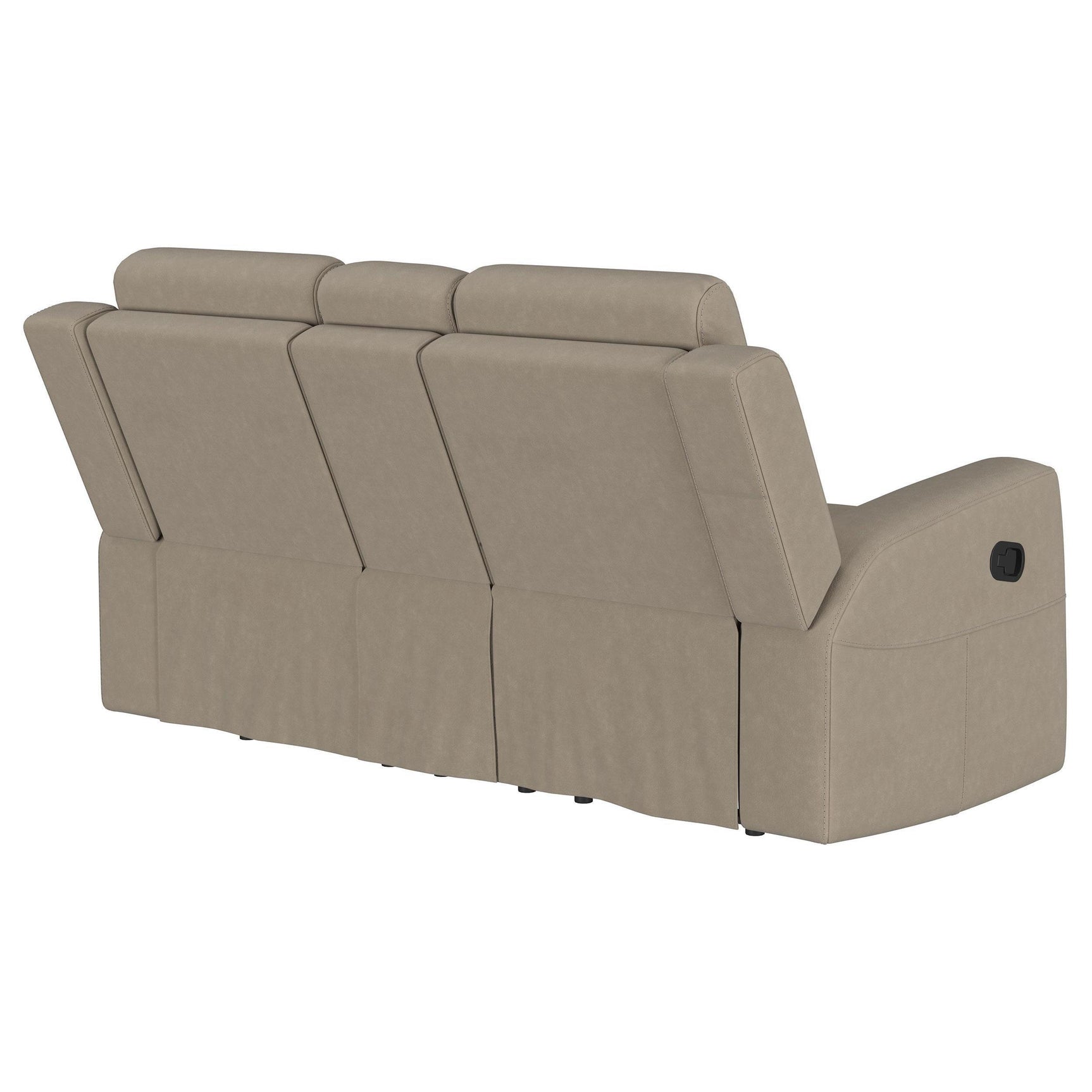 Brentwood Upholstered Motion Reclining Loveseat Taupe 610282 - Ella Furniture