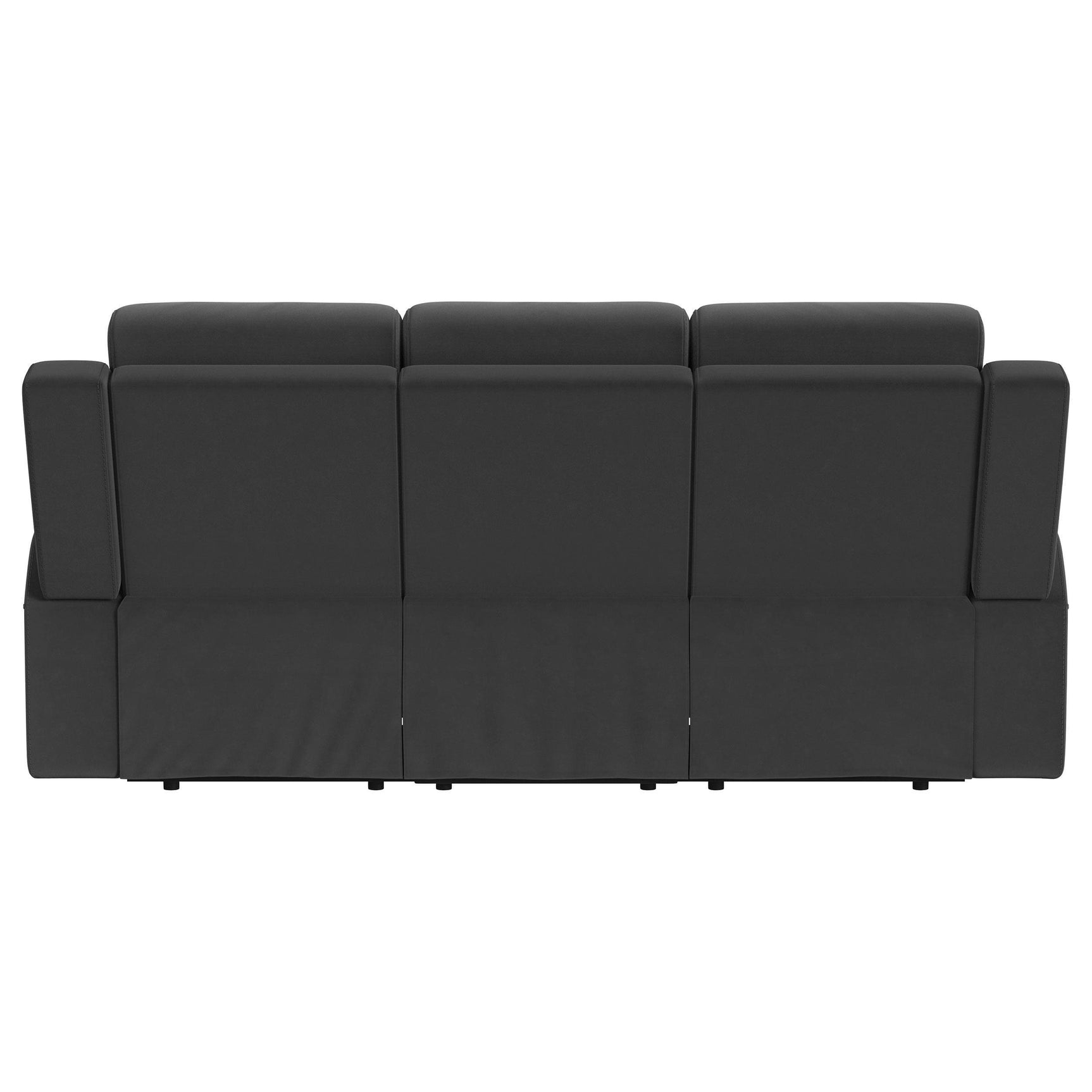 Brentwood Upholstered Motion Reclining Sofa Black 610284 - Ella Furniture