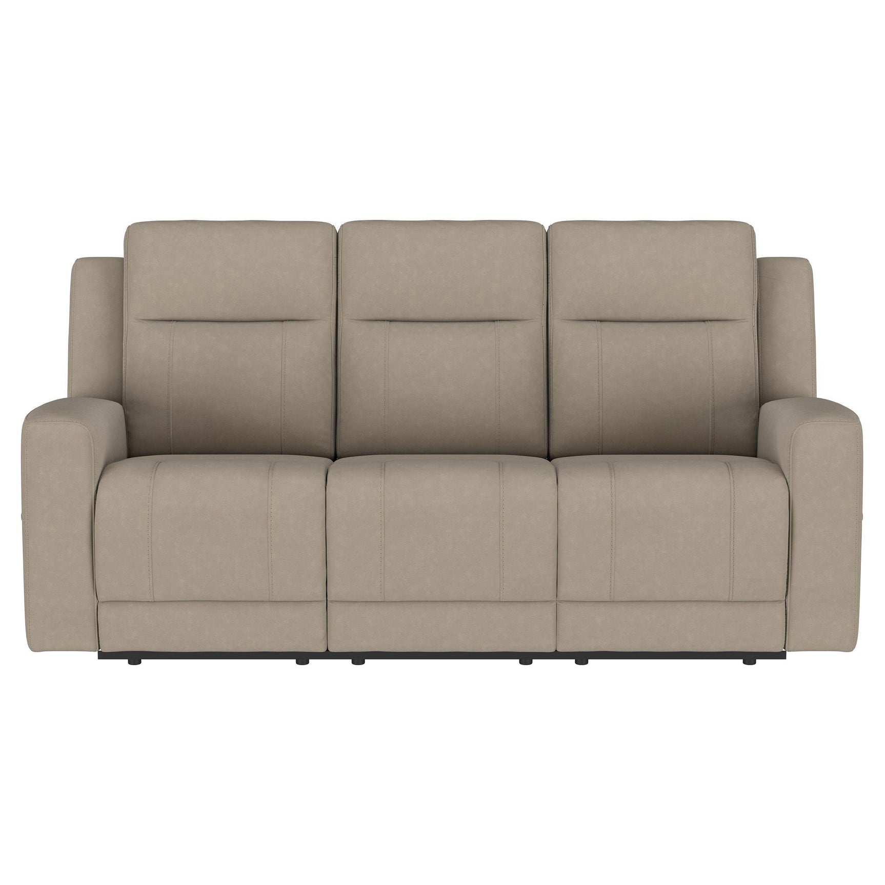 Brentwood Upholstered Motion Reclining Sofa Taupe 610281 - Ella Furniture