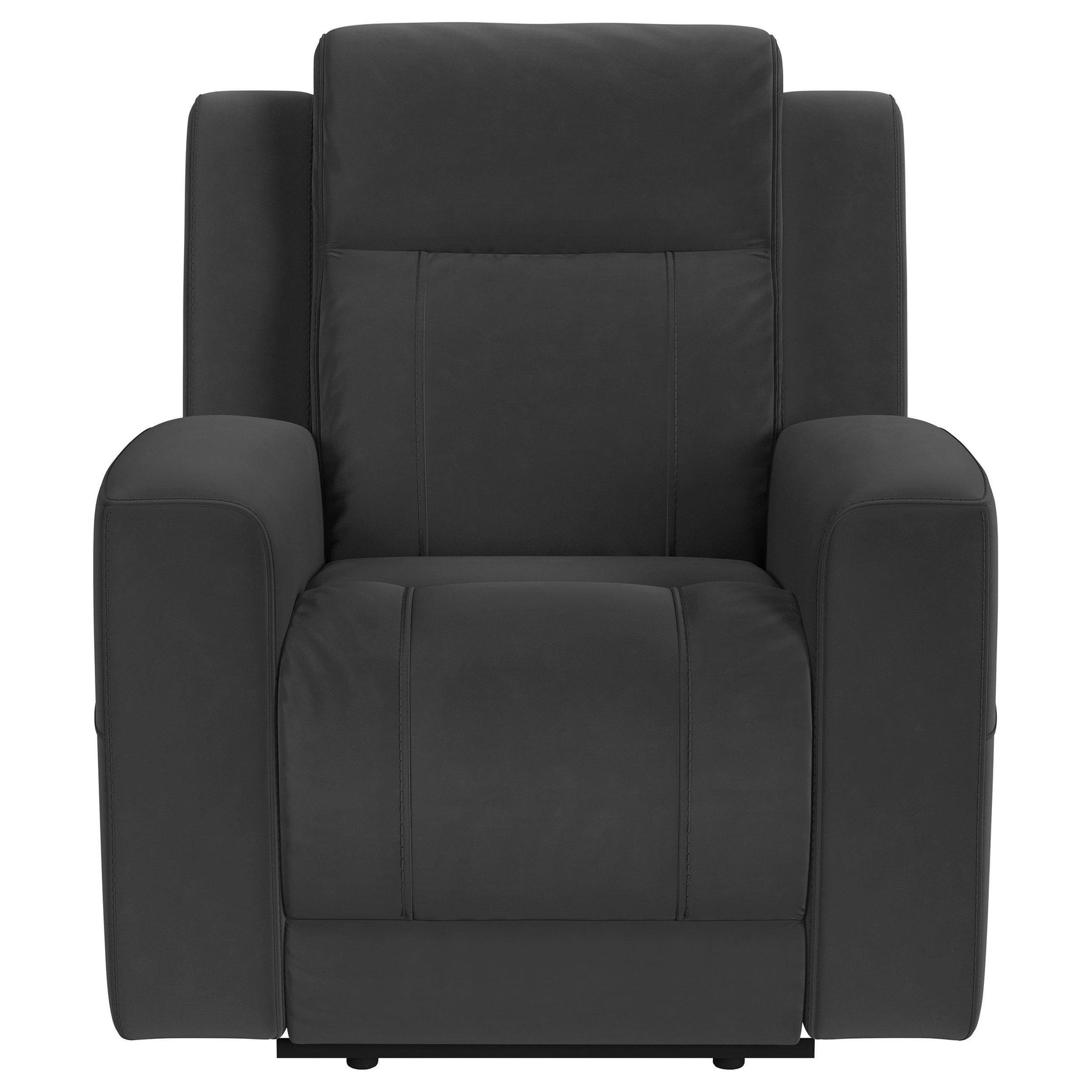 Brentwood Upholstered Recliner Chair Black 610286 - Ella Furniture