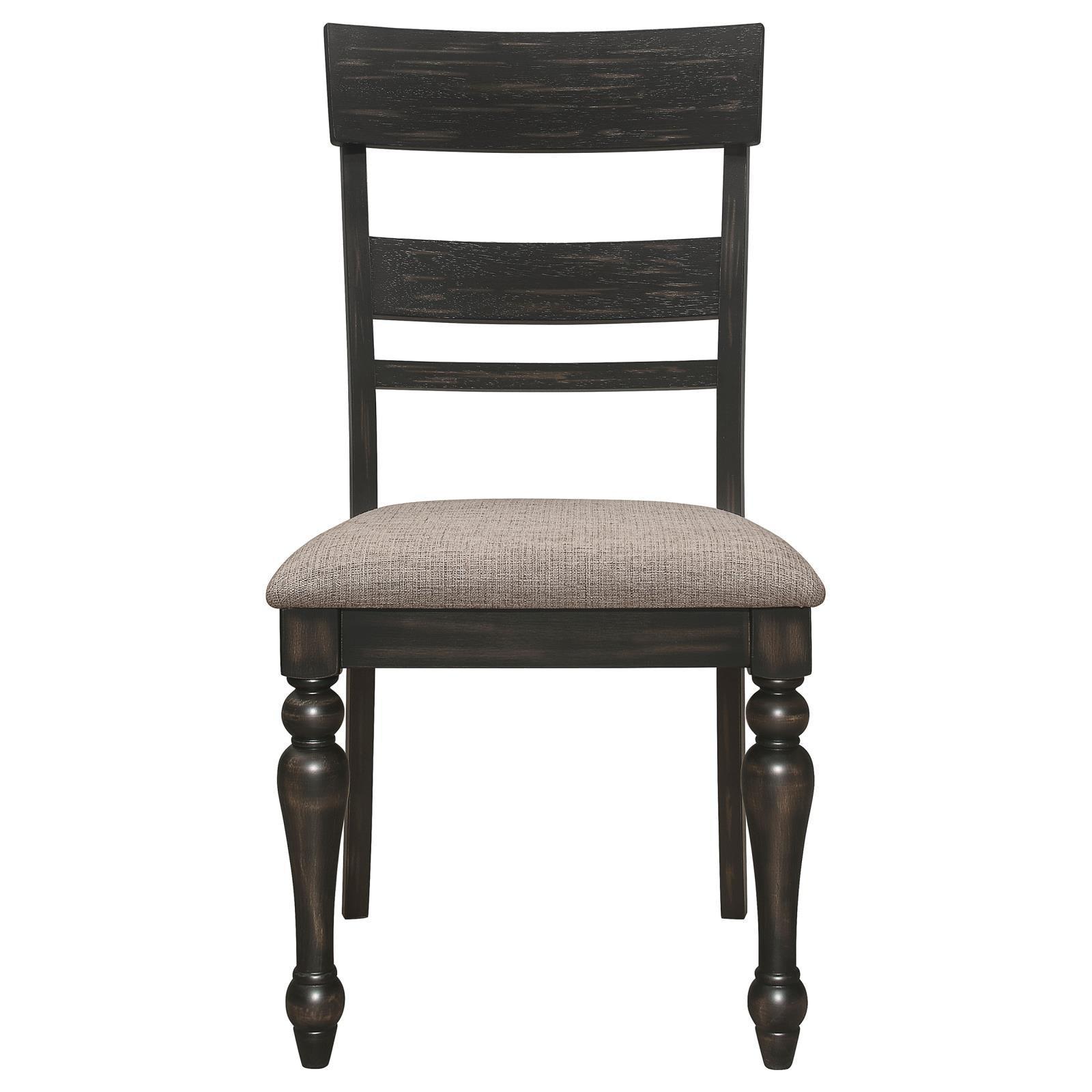 Bridget Ladder Back Dining Side Chair Stone Brown And Charcoal Sandthrough (Set Of 2) 108222 - Ella Furniture