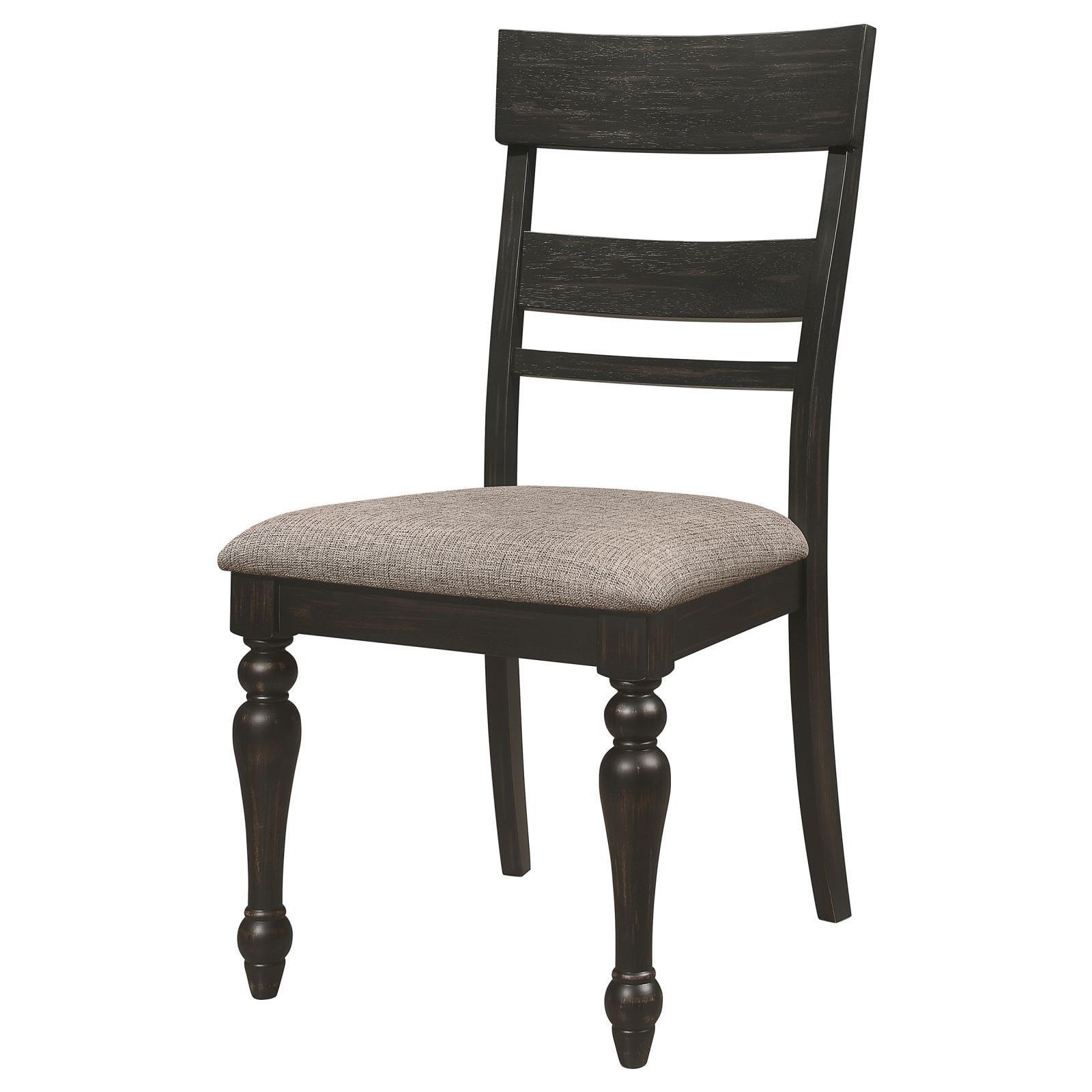 Bridget Ladder Back Dining Side Chair Stone Brown And Charcoal Sandthrough (Set Of 2) 108222 - Ella Furniture
