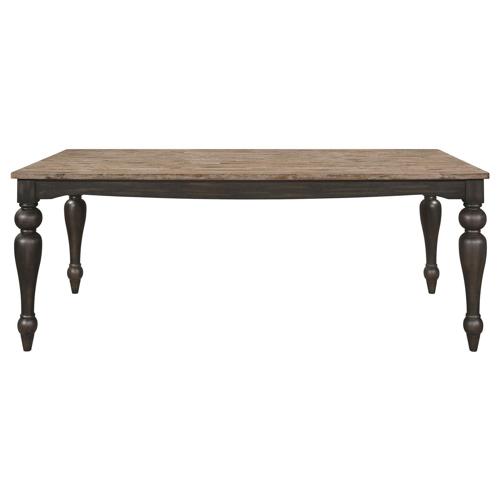 Bridget Rectangular Dining Table Brown Brushed And Charcoal Sandthrough 108221 - Ella Furniture
