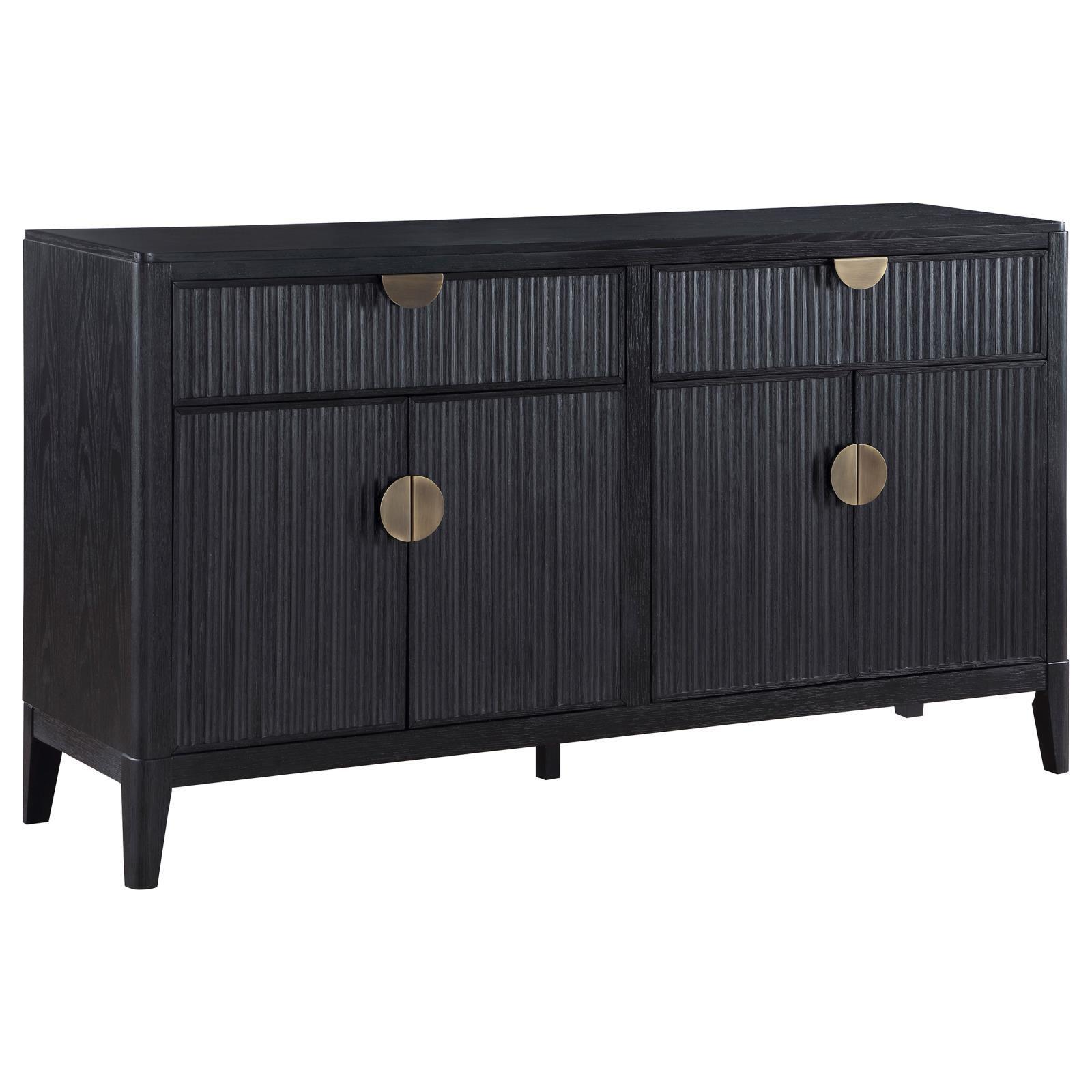 Brookmead 2-Drawer Sideboard Buffet With Storage Cabinet Black 108235 - Ella Furniture