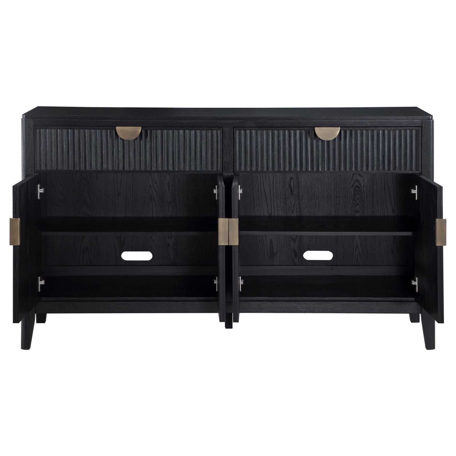 Brookmead 2-Drawer Sideboard Buffet With Storage Cabinet Black 108235 - Ella Furniture