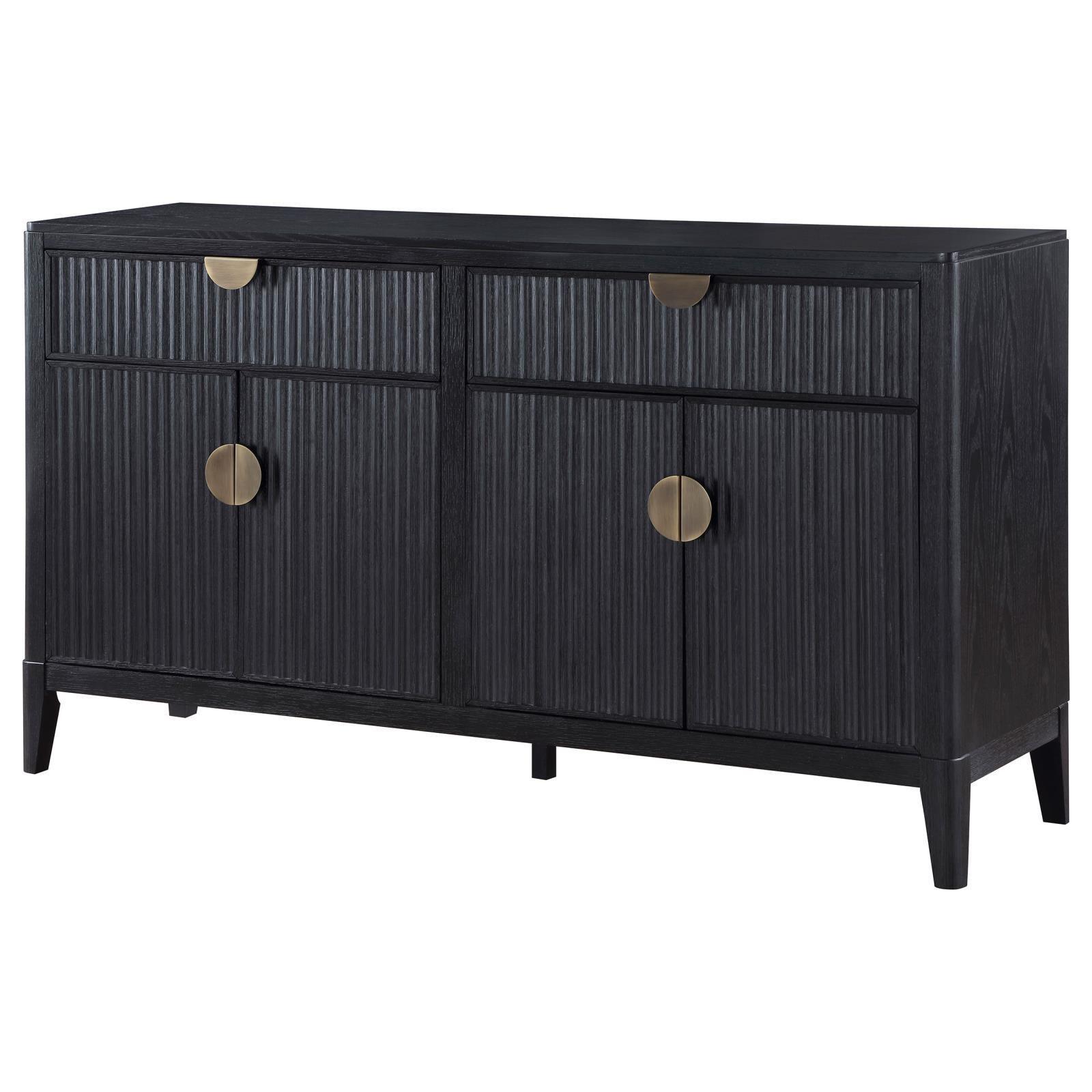 Brookmead 2-Drawer Sideboard Buffet With Storage Cabinet Black 108235 - Ella Furniture