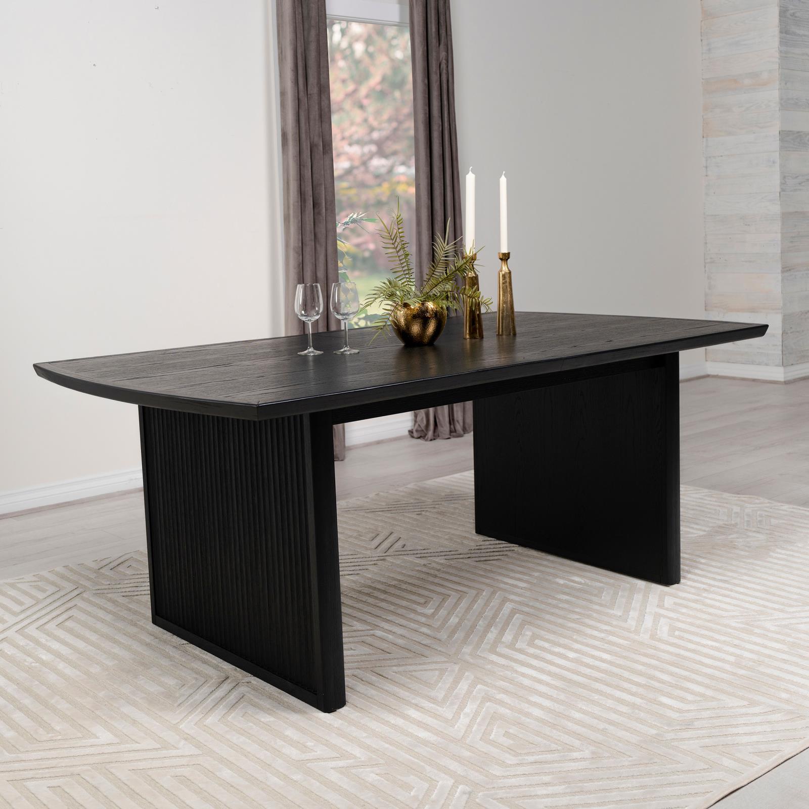 Brookmead Rectangular Dining Table With 18" Removable Extension Leaf Black 108231 - Ella Furniture
