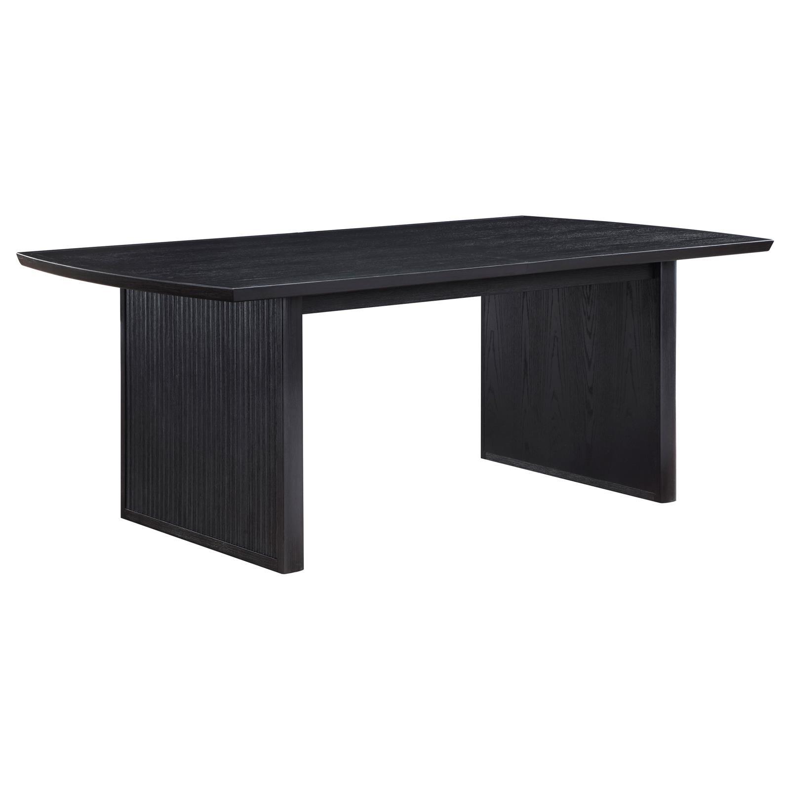 Brookmead Rectangular Dining Table With 18" Removable Extension Leaf Black 108231 - Ella Furniture