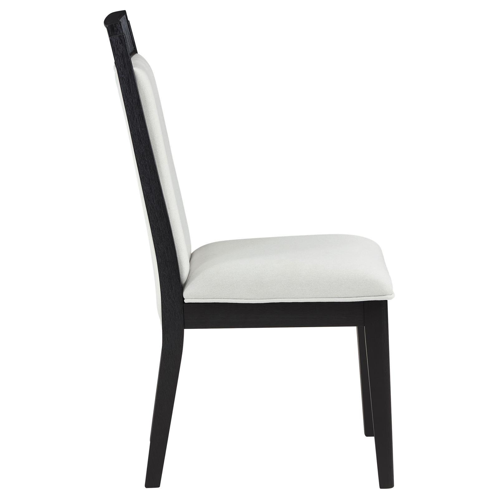 Brookmead Upholstered Dining Side Chair Ivory And Black (Set Of 2) 108232 - Ella Furniture
