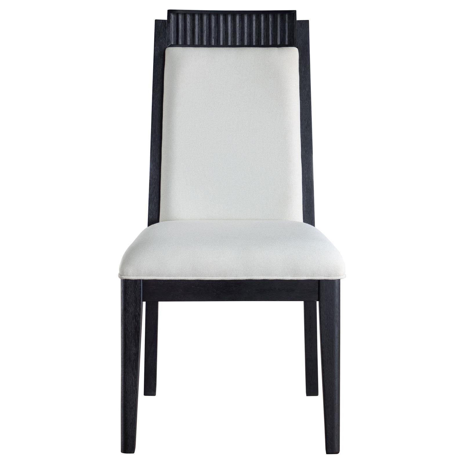 Brookmead Upholstered Dining Side Chair Ivory And Black (Set Of 2) 108232 - Ella Furniture