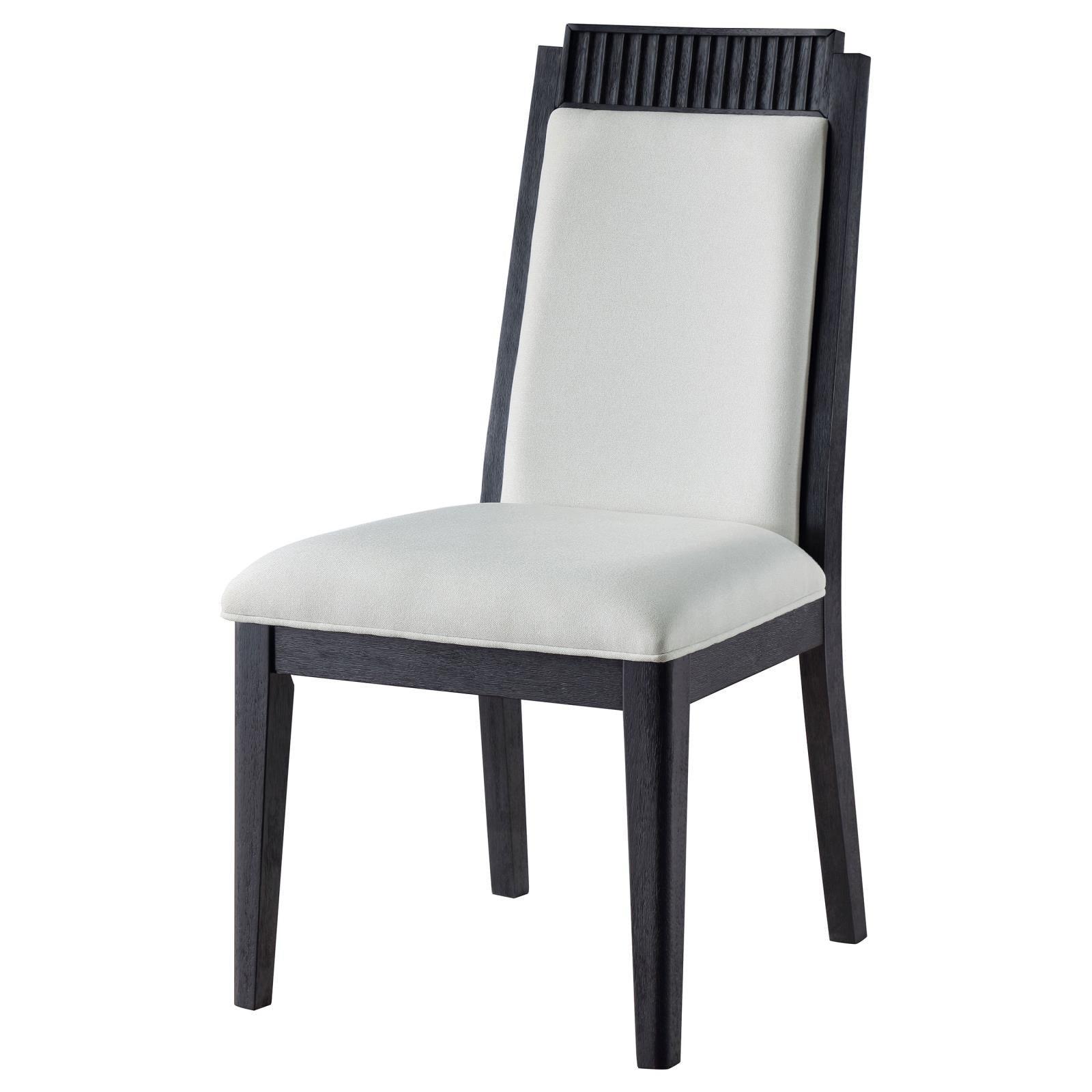 Brookmead Upholstered Dining Side Chair Ivory And Black (Set Of 2) 108232 - Ella Furniture