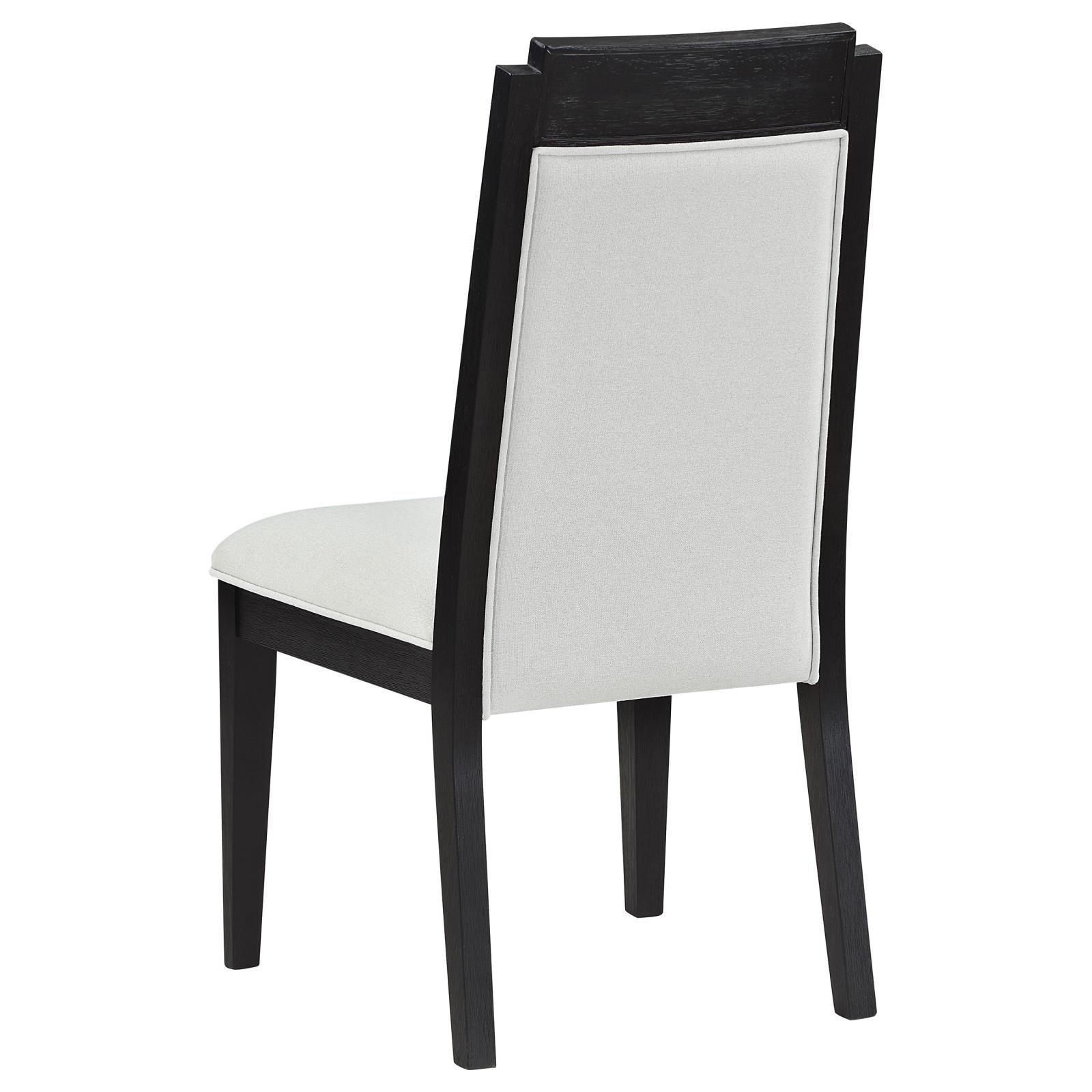 Brookmead Upholstered Dining Side Chair Ivory And Black (Set Of 2) 108232 - Ella Furniture
