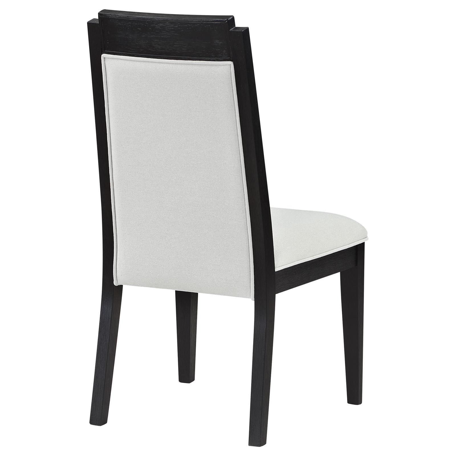 Brookmead Upholstered Dining Side Chair Ivory And Black (Set Of 2) 108232 - Ella Furniture