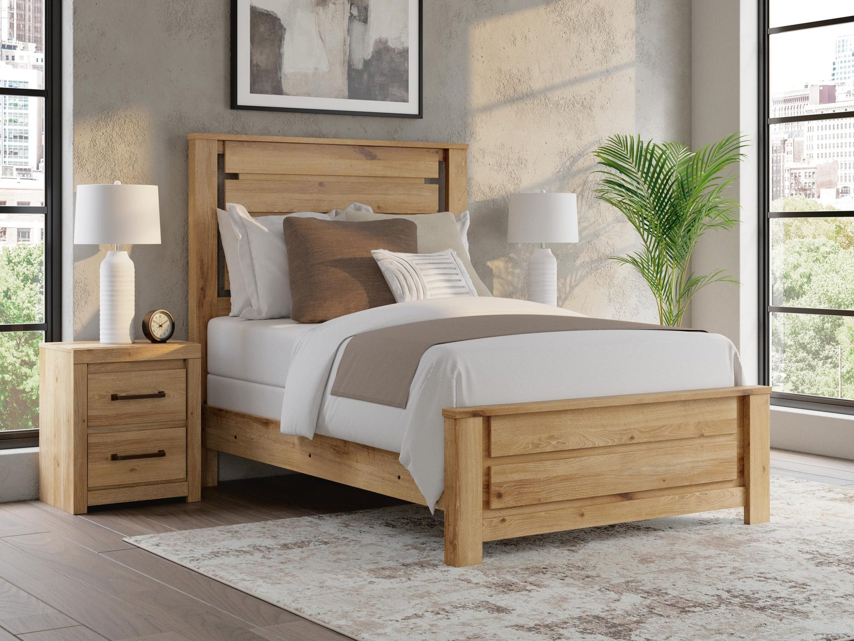 Brozmont Tan Full Panel Bed from Ella Furniture