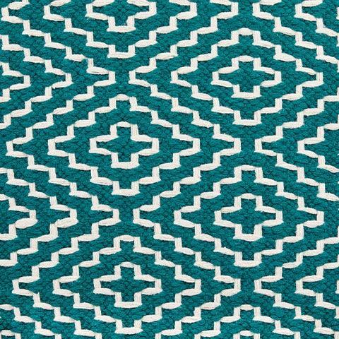 Brynnsen Teal/ivory Pouf - Ella Furniture